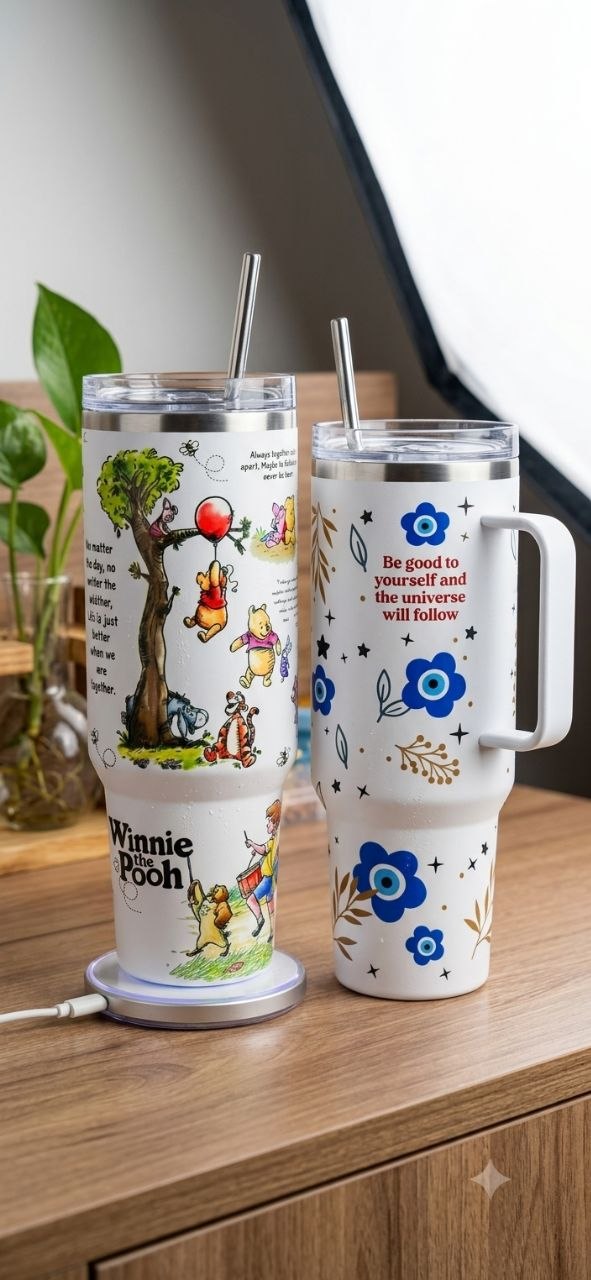 Glass water bottle with a glass straw. Lifetime permanent thermal sublimation print. Custom name printing with personalized designs and ornaments upon request. — 6