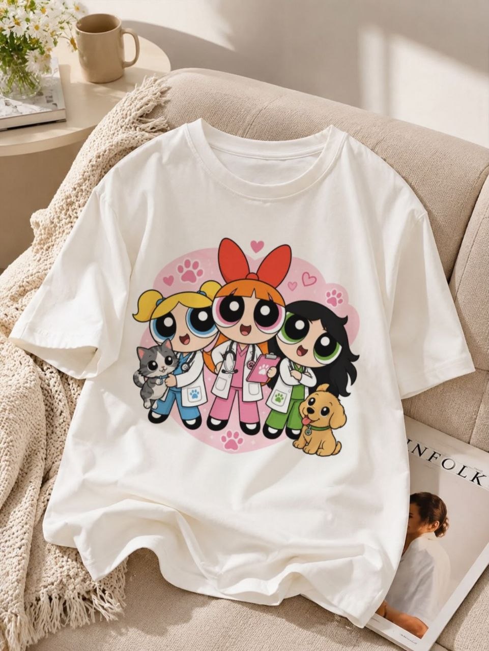 Women's short-sleeve T-shirt, premium fabric, custom print on demand — 5