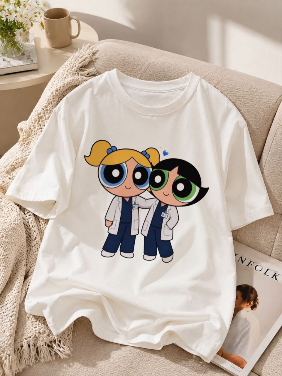Women's short-sleeve T-shirt, premium fabric, custom print on demand — 3