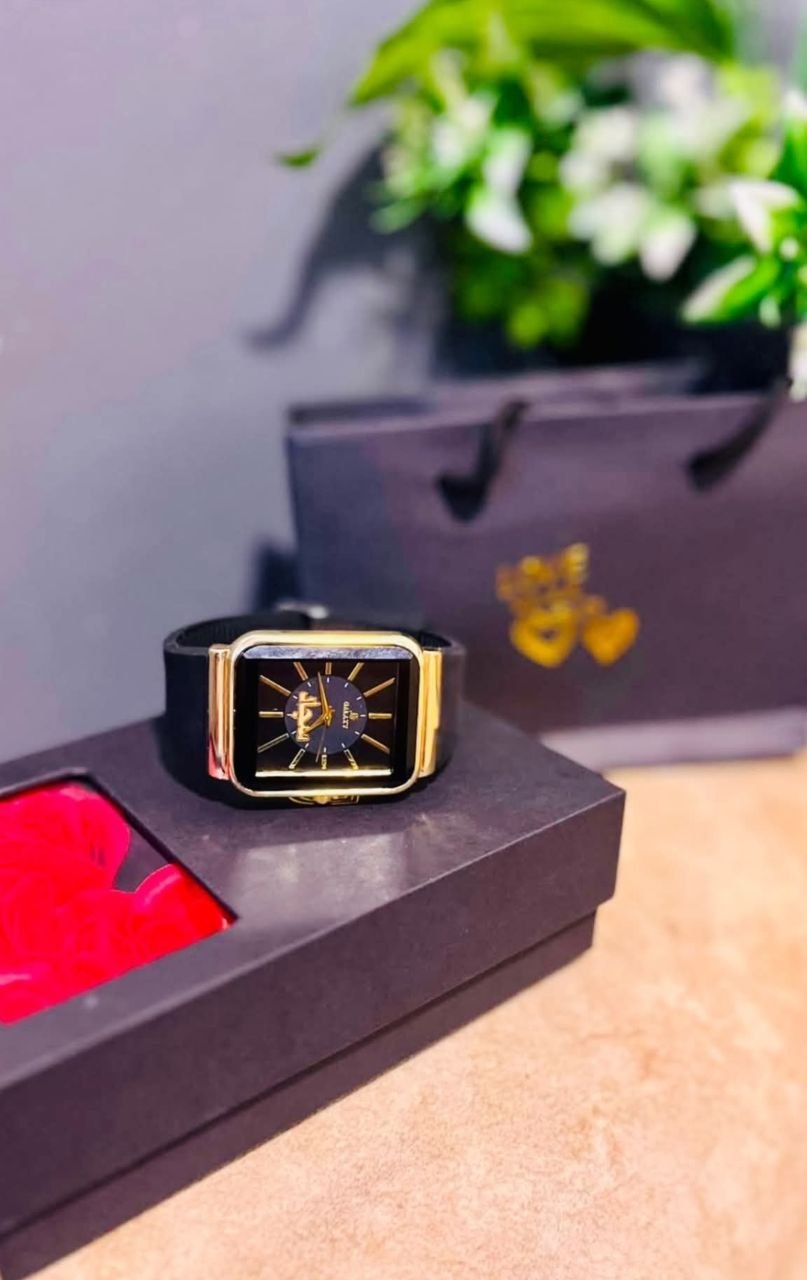 Men's Watch with Quartz Movement  24K Gold-Plated Watch Case  Custom 21K Gold Name Inside the Watch Dial (Upon Request) — 1